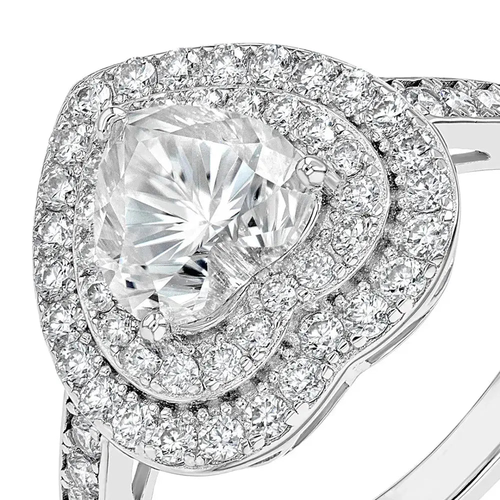Diamond & Moissanite Heart Cut Jewellery Set Summer Diamonds