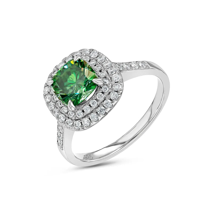 Emerald & Moissanite Cushion Cut Jewellery Set Summer Diamonds