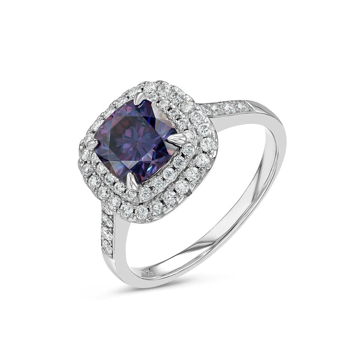 Amethyst & Moissanite Cushion Cut Jewellery Set Summer Diamonds