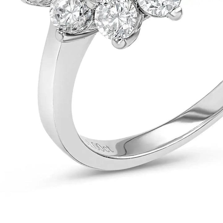 Diamond & Moissanite Round Cluster Ring Lab Grown Diamonds
