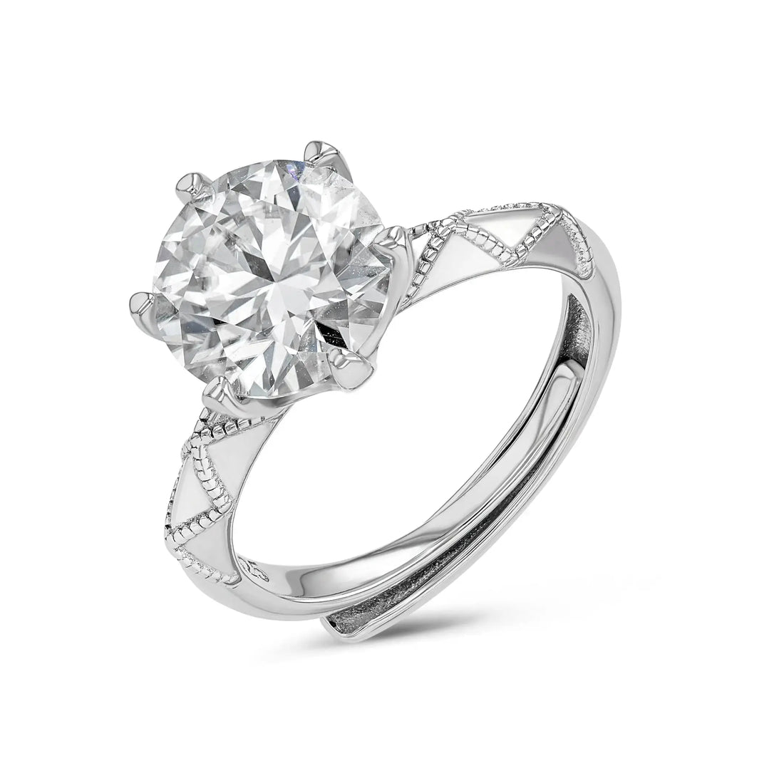 Diamond & Moissanite Round Solitaire Ring Lab Grown Diamonds