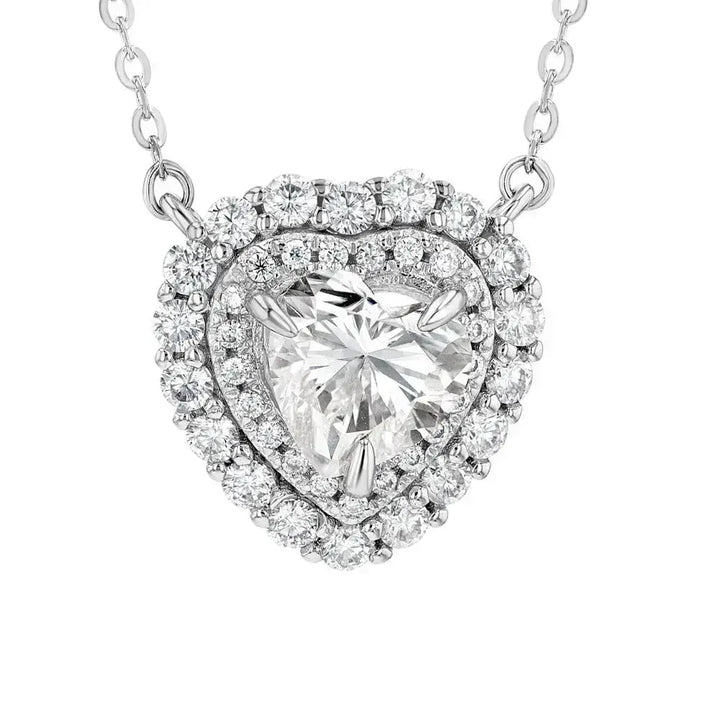 Diamond & Moissanite Heart Cut Jewellery Set Lab Grown Diamonds