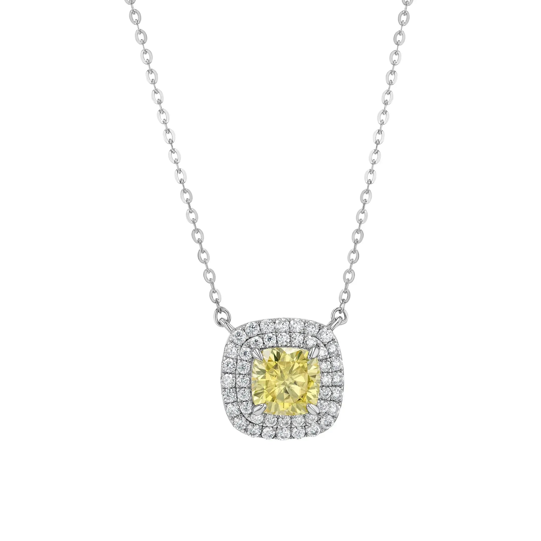 Yellow Sapphire & Moissanite Cushion Cut Jewellery Set Summer Diamonds