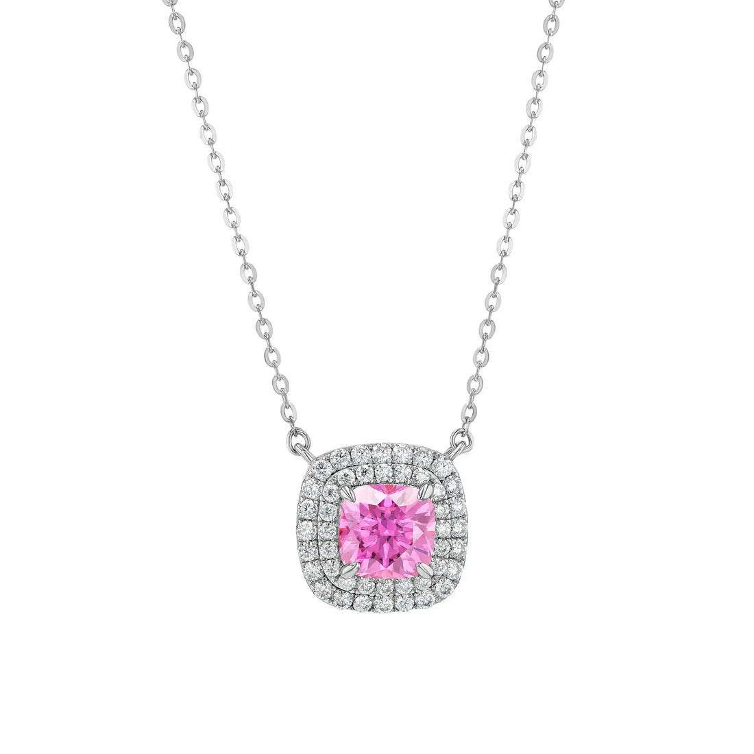 Pink Diamond & Moissanite Cushion Cut Jewellery Set Lab Grown Diamonds