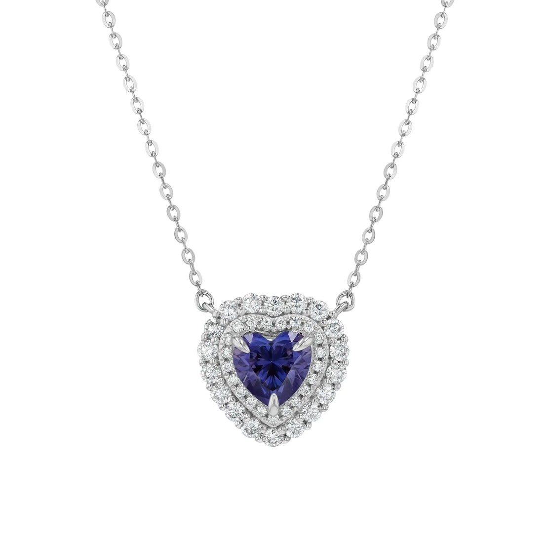 Amethyst & Moissanite Heart Cut Jewellery Set Summer Diamonds