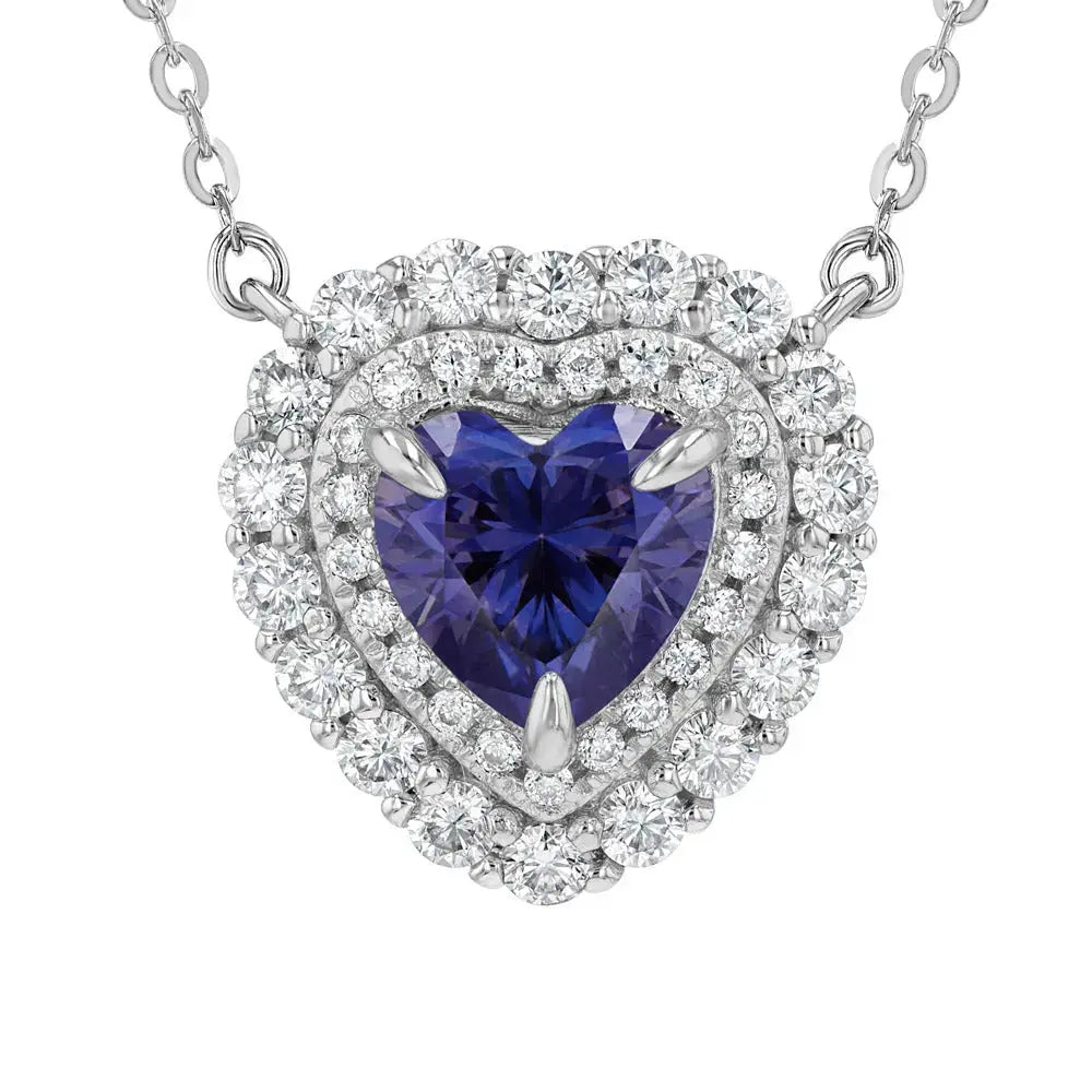Amethyst & Moissanite Heart Cut Jewellery Set Summer Diamonds
