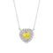 Yellow Sapphire & Moissanite Heart Halo Pendant