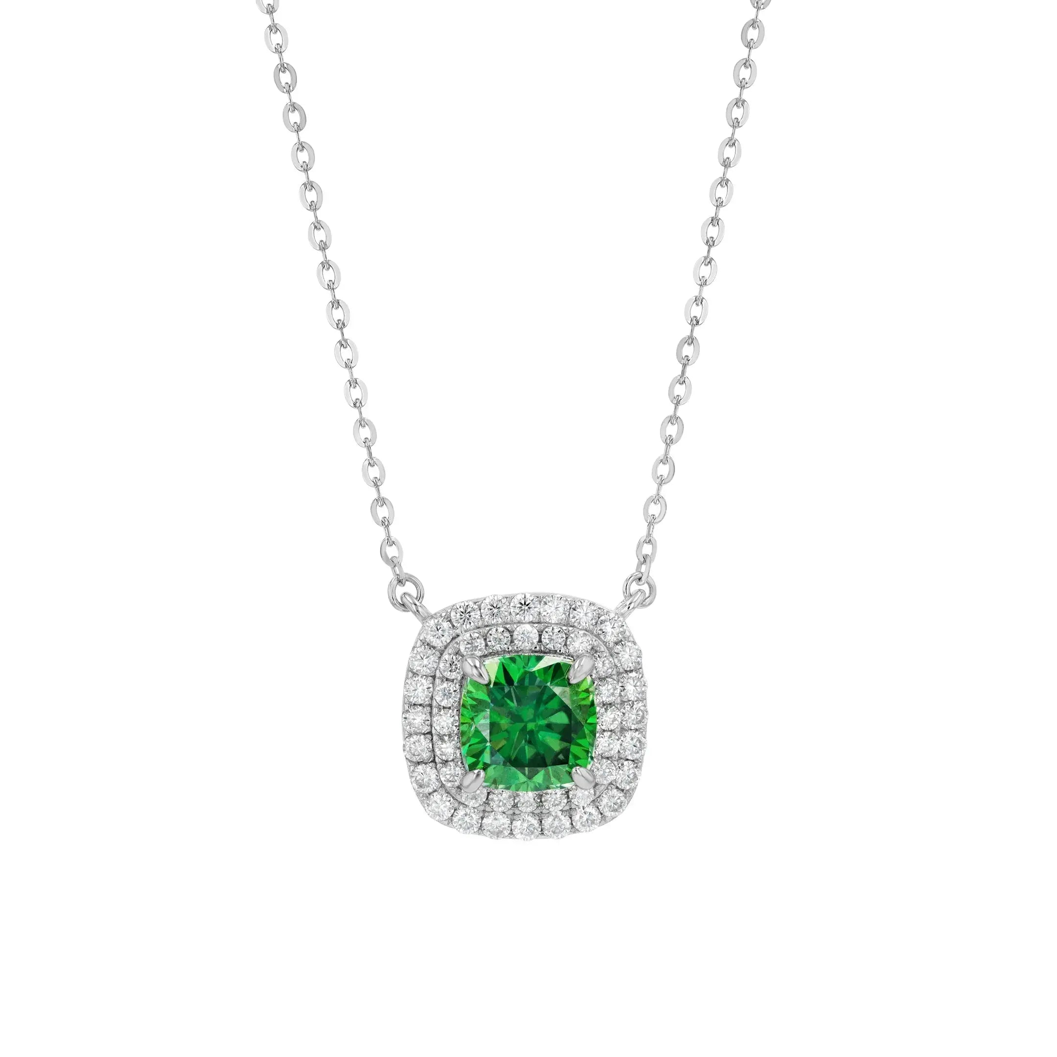 Emerald & Moissanite Cushion Cut Jewellery Set Summer Diamonds