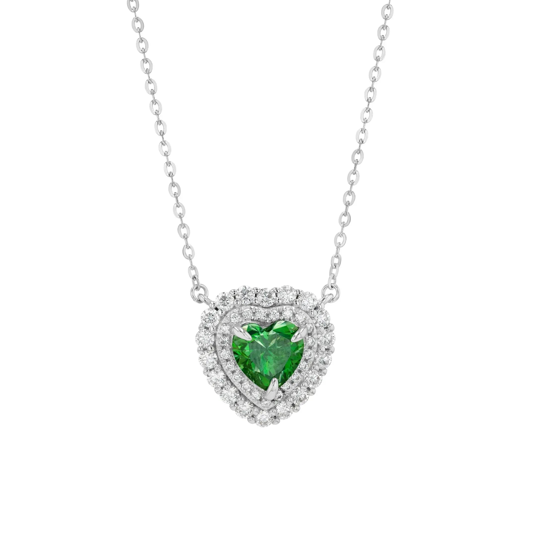 Emerald & Moissanite Heart Cut Jewellery Set Summer Diamonds