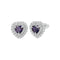 Lab Grown Diamonds Amethyst & Moissanite heart Halo Earrings
