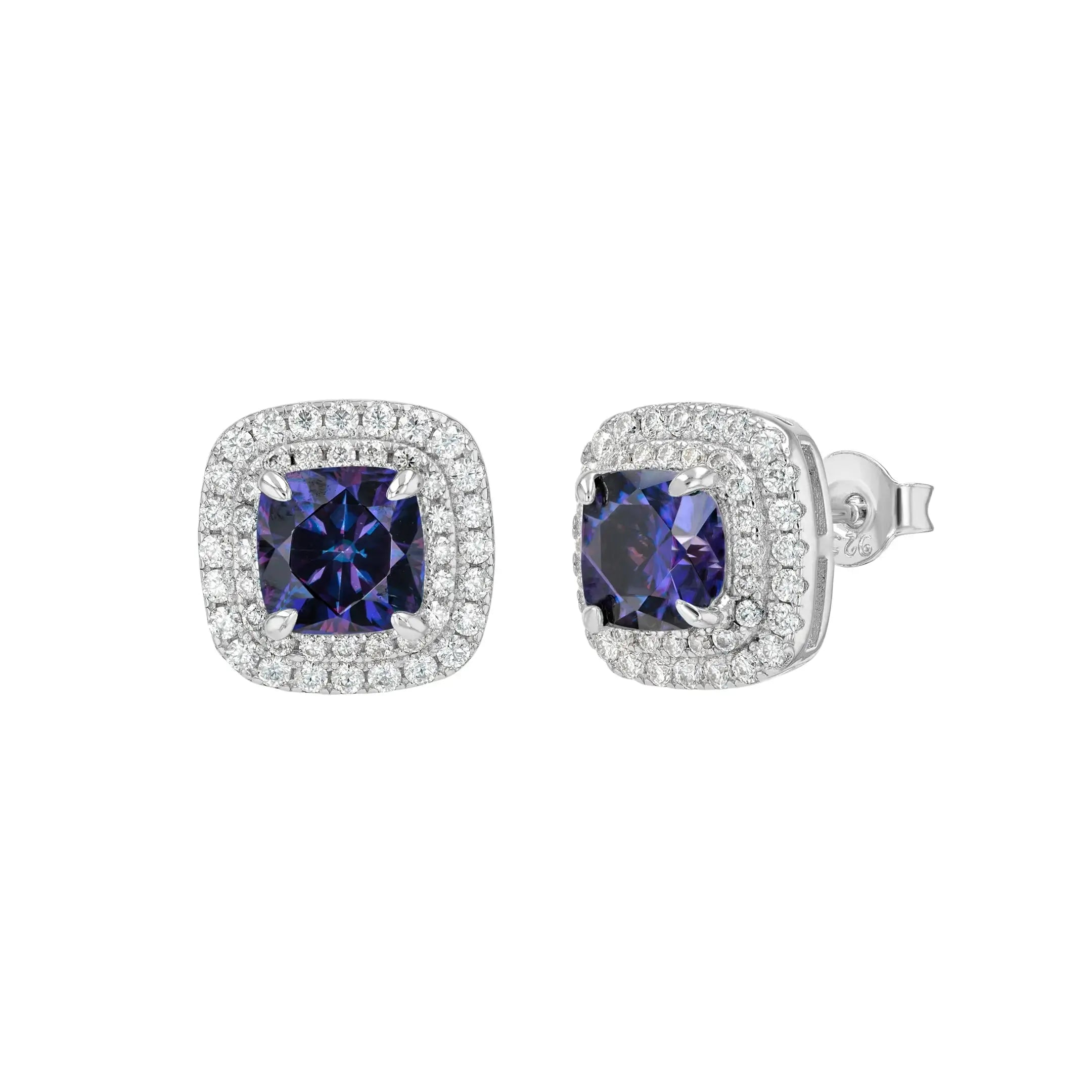 Amethyst & Moissanite Cushion Cut Jewellery Set Summer Diamonds