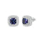 Lab Grown Diamonds Amethyst & Moissanite Cushion Halo Earrings