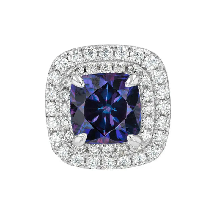 Amethyst & Moissanite Cushion Cut Jewellery Set Summer Diamonds