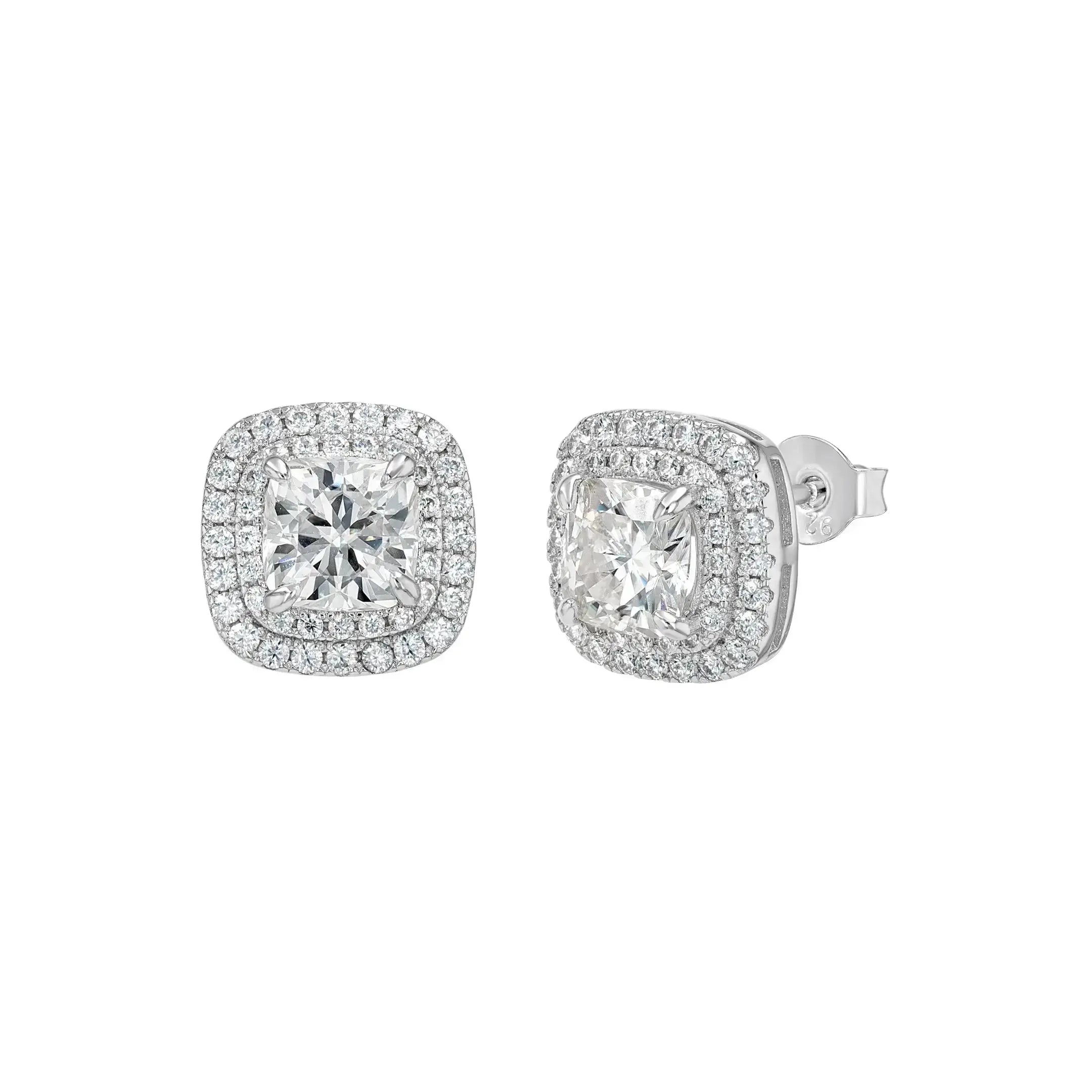 Diamond & Moissanite Cushion Cut Jewellery Set Lab Grown Diamonds