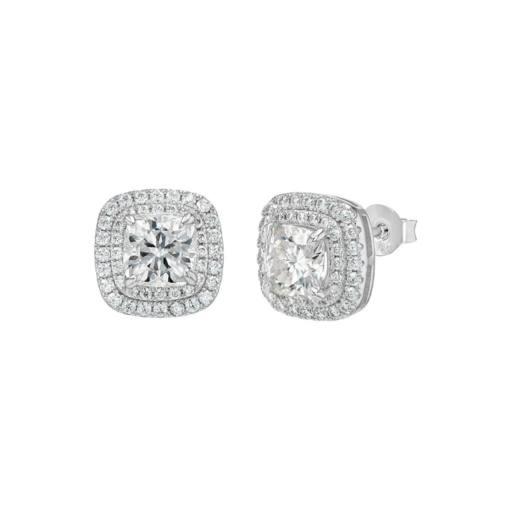 Diamond & Moissanite Cushion Cut Jewellery Set Lab Grown Diamonds
