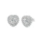 Diamond Inspired & Moissanite heart Halo Earrings