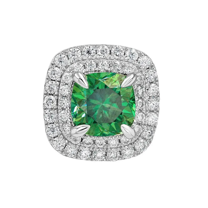Emerald & Moissanite Cushion Cut Jewellery Set Summer Diamonds