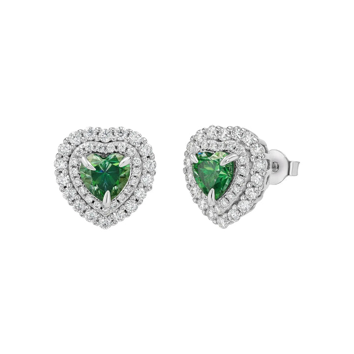Emerald & Moissanite Heart Cut Jewellery Set Summer Diamonds
