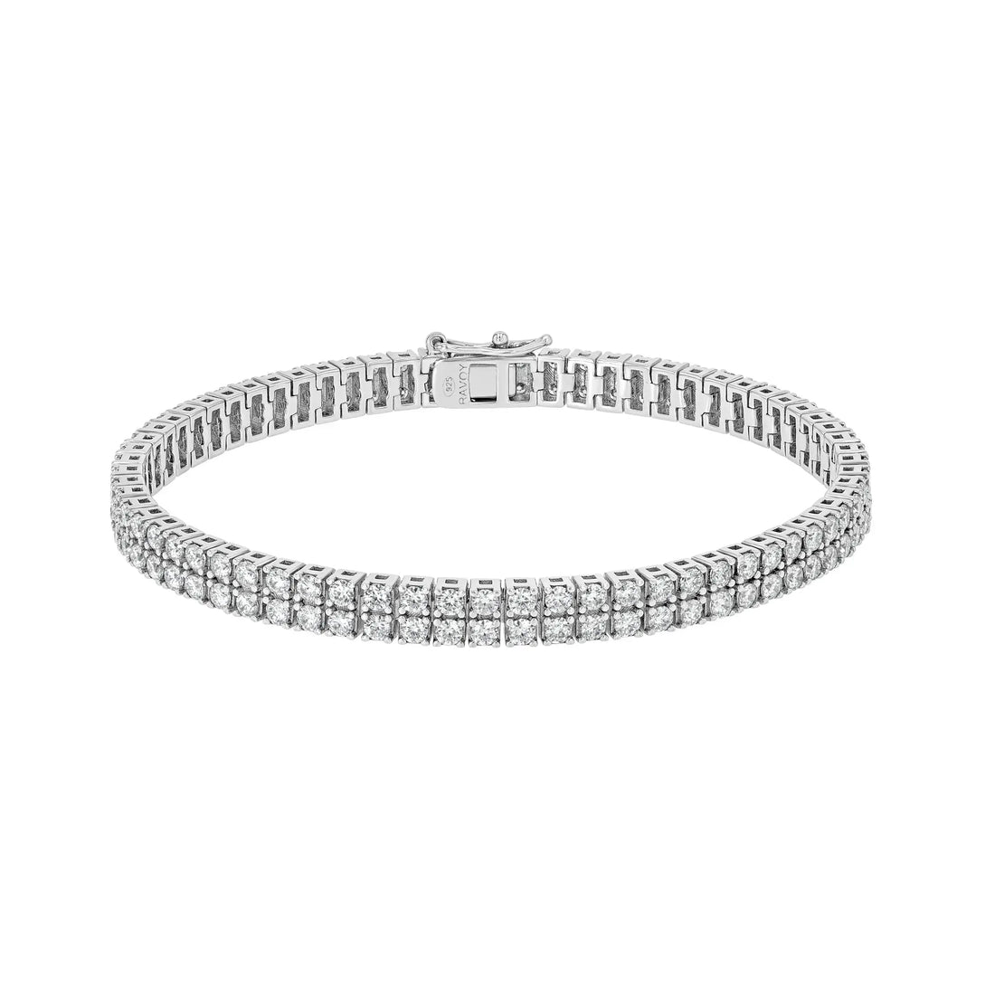 Double Row Moissanite Tennis Bracelet Lab Grown Diamonds