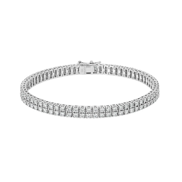 Double Row Moissanite Tennis Bracelet Lab Grown Diamonds