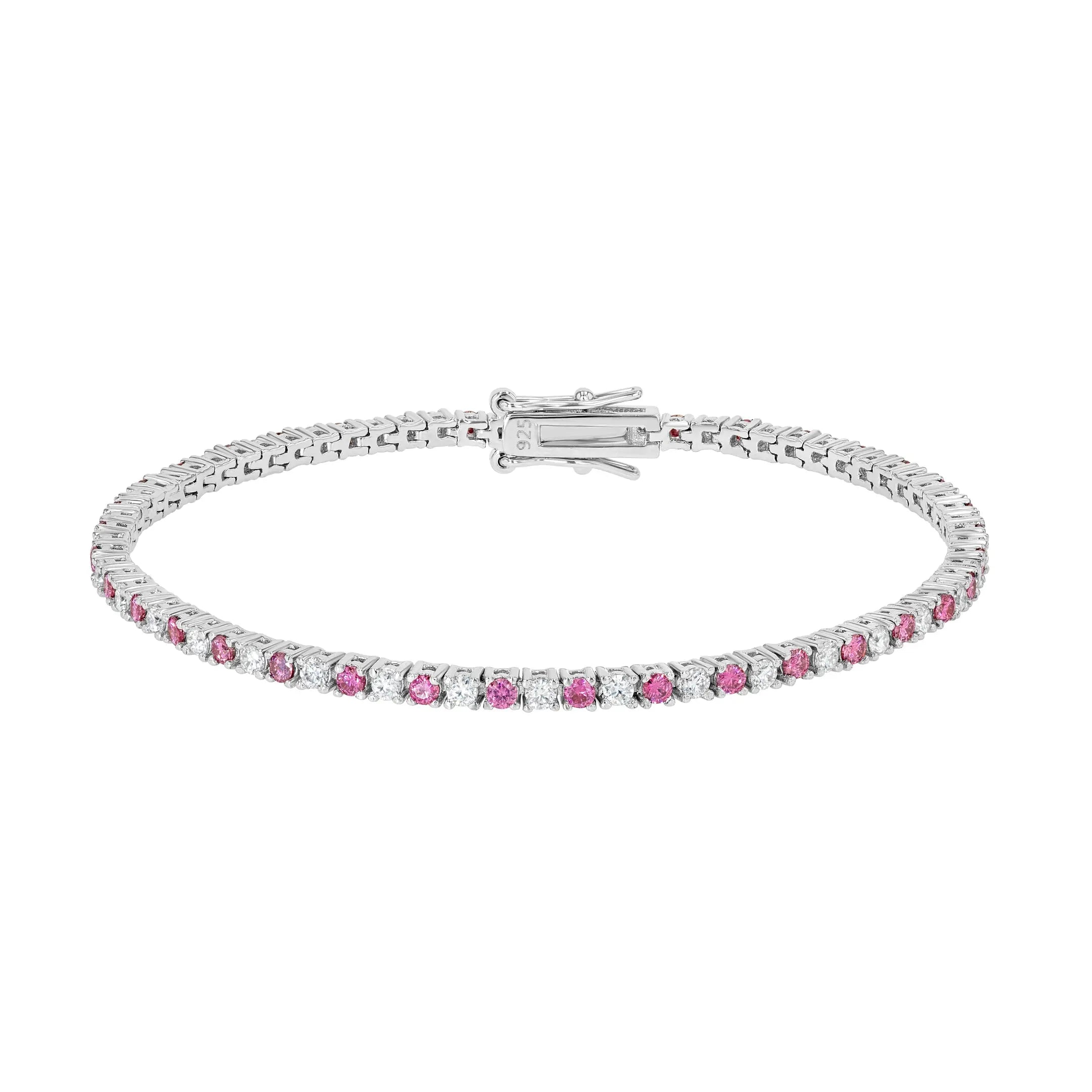 Pink Diamond & Moissanite Tennis Bracelet Summer Diamonds