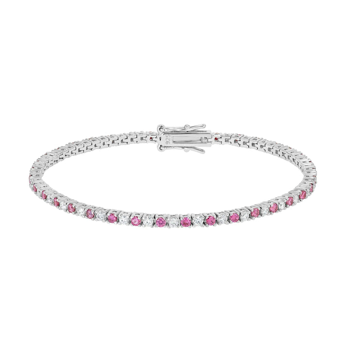 Pink Diamond & Moissanite Tennis Bracelet Summer Diamonds
