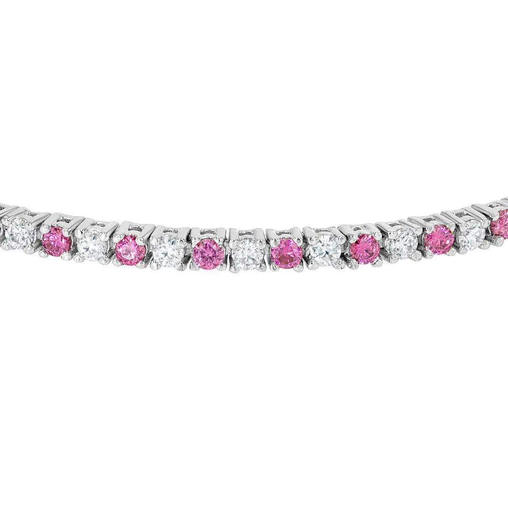 Pink Diamond & Moissanite Tennis Bracelet Summer Diamonds