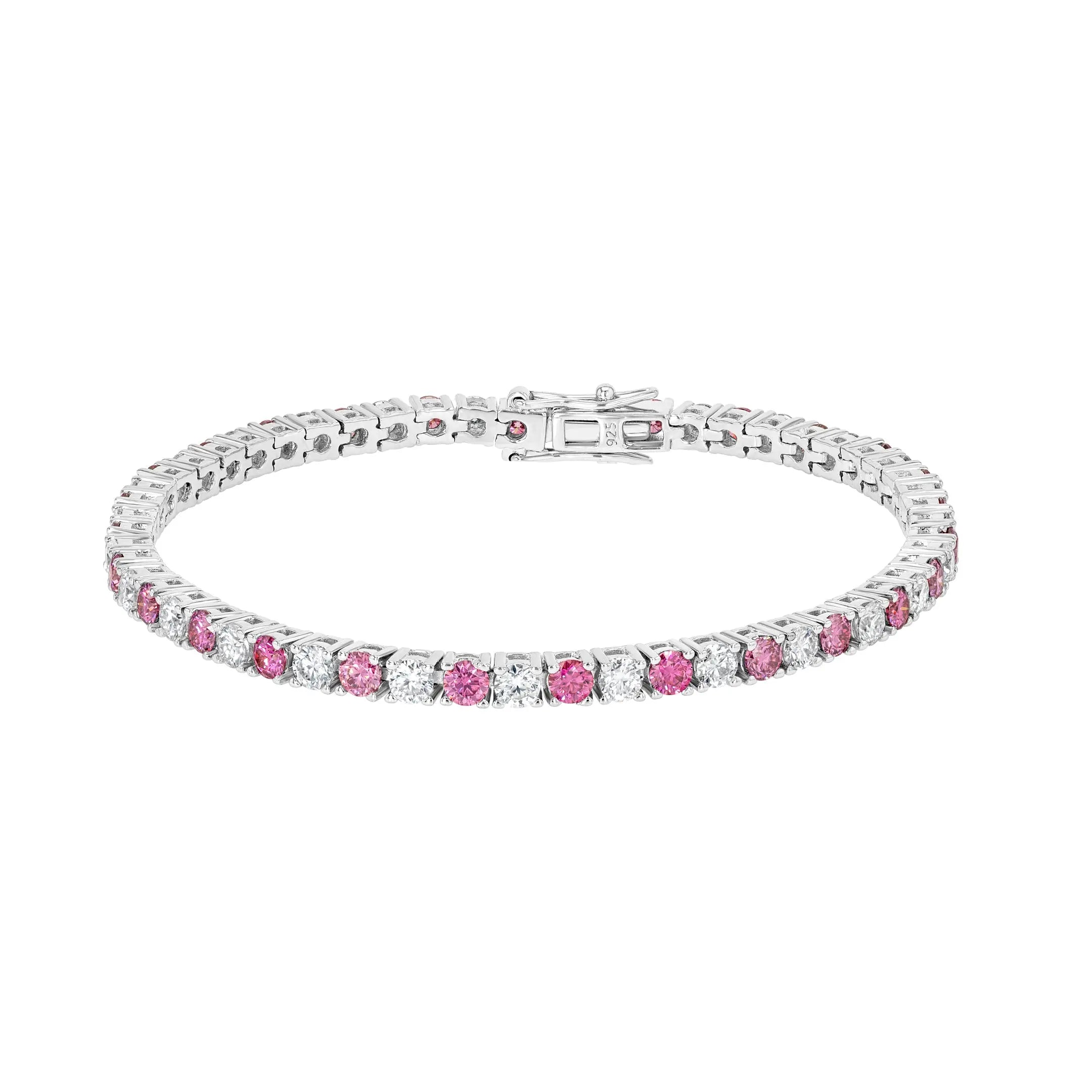 Pink Diamond & Moissanite Tennis Bracelet Summer Diamonds