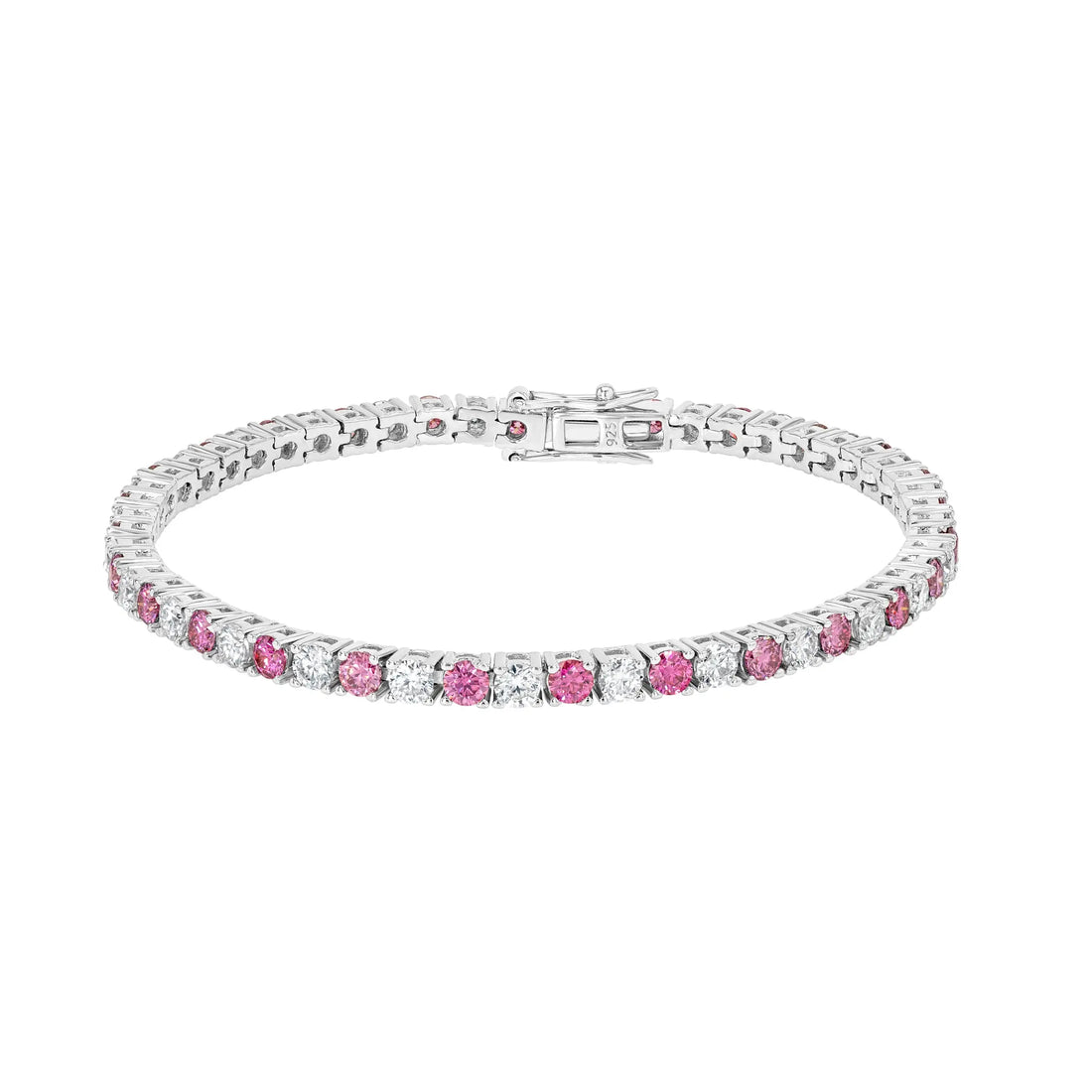 Pink Diamond & Moissanite Tennis Bracelet Summer Diamonds
