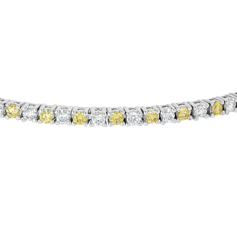 Yellow Sapphire & Moissanite Tennis Bracelet Summer Diamonds