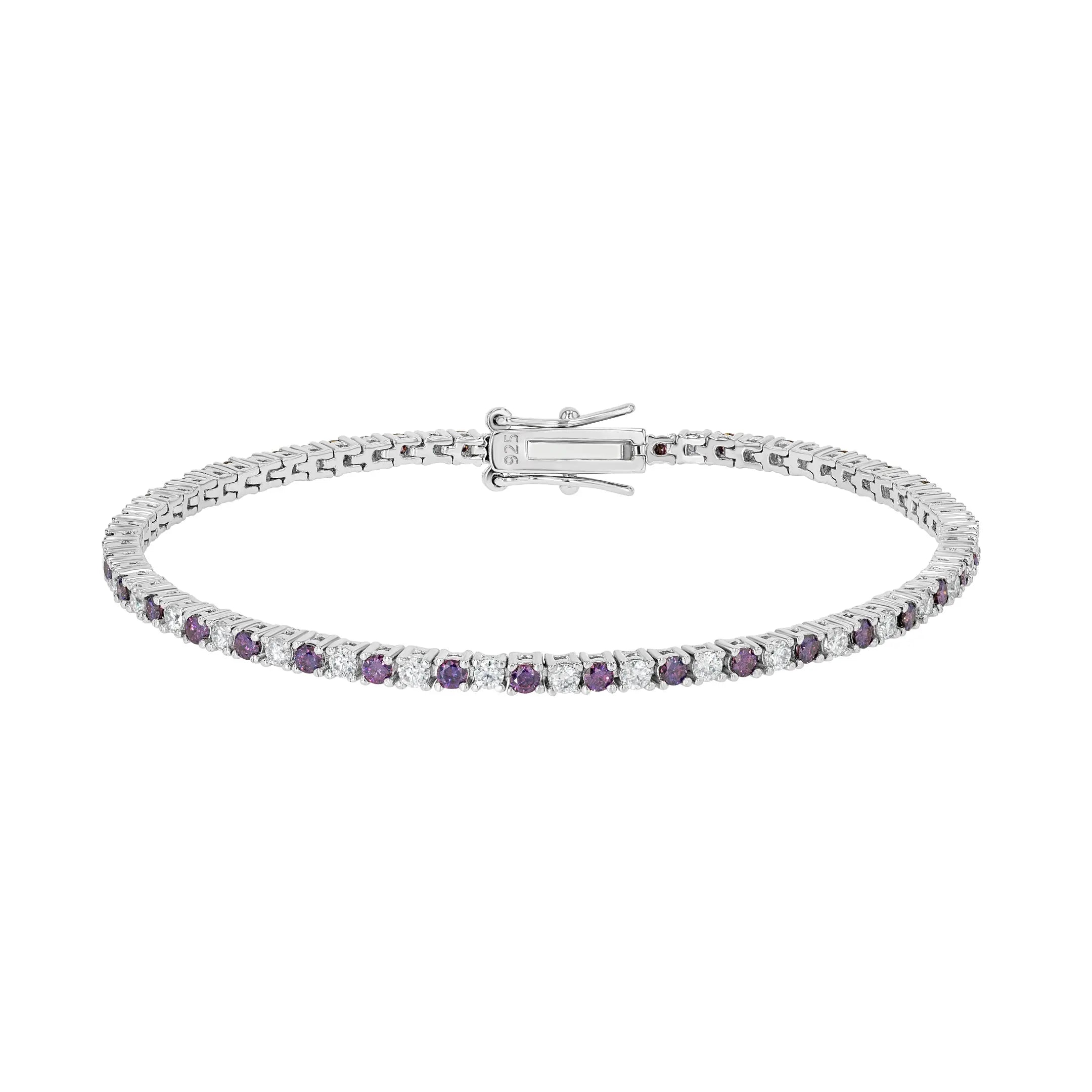 Amethyst & Moissanite Tennis Bracelet Summer Diamonds