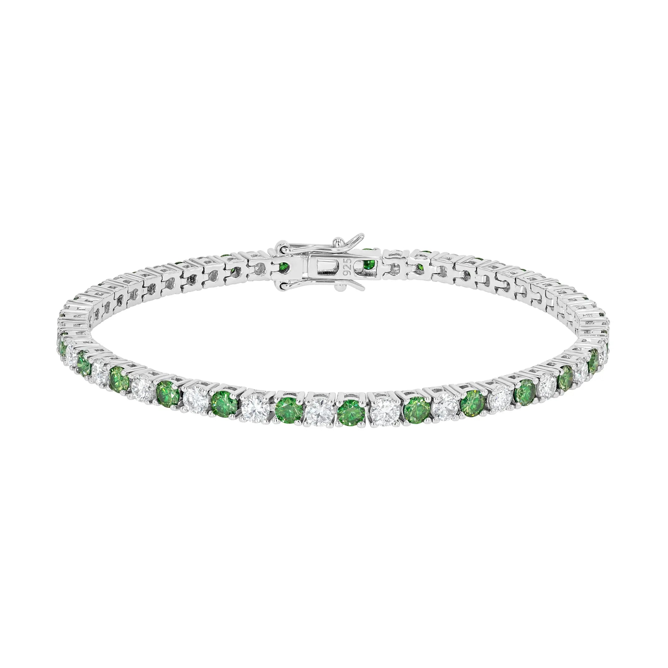 Emerald & Moissanite Tennis Bracelet Summer Diamonds