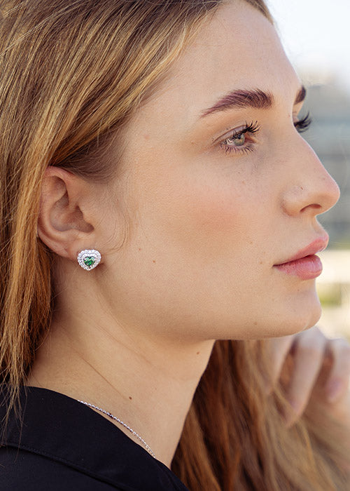 emerald moissanite earrings