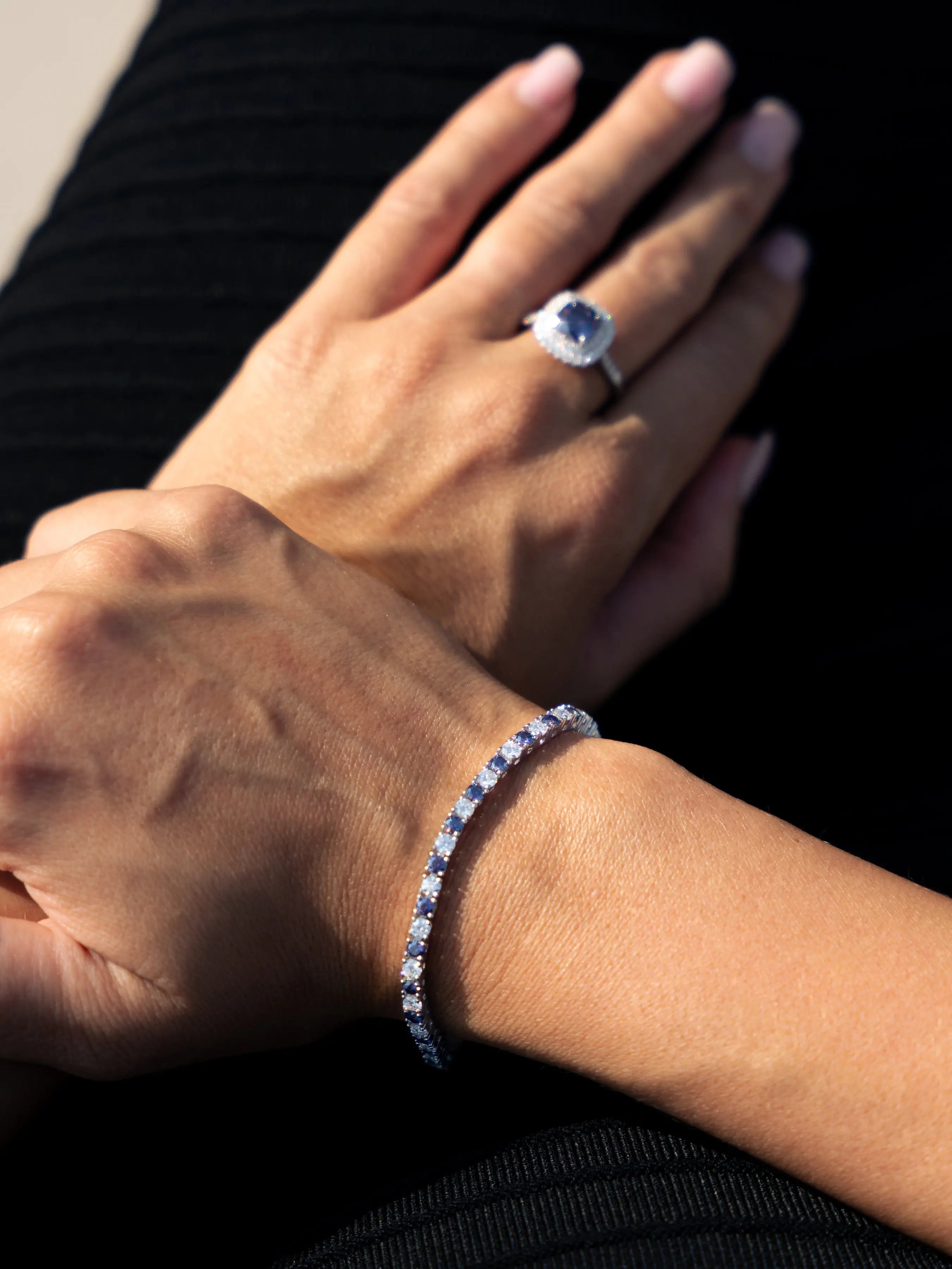 Lab Grown Diamonds Amethyst & Moissanite Tennis Bracelet - Lab Grown Diamonds Store