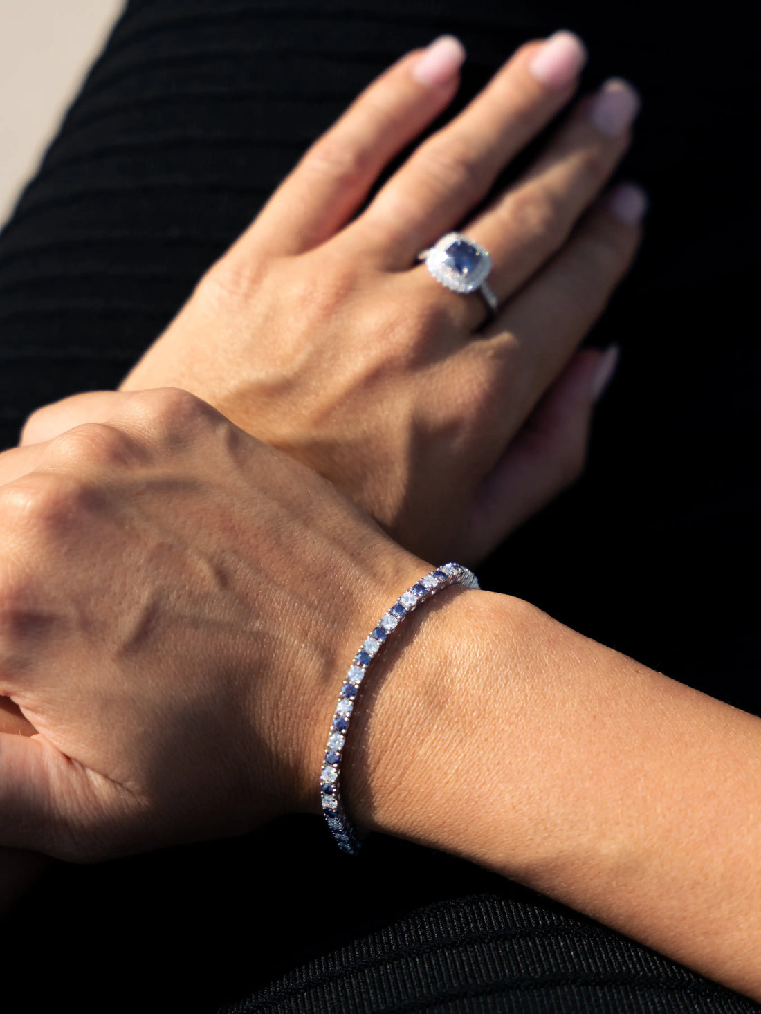 Lab Grown Diamonds Amethyst & Moissanite Tennis Bracelet - Lab Grown Diamonds Store