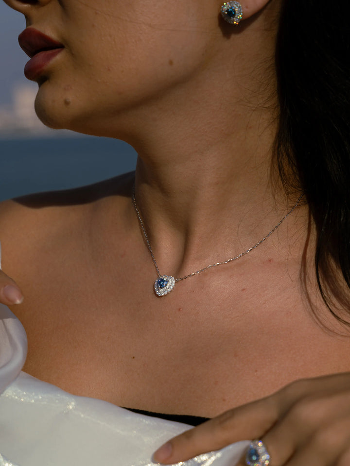 Lab Grown Diamonds Amethyst & Moissanite Heart Halo Pendant - Lab Grown Diamonds Store