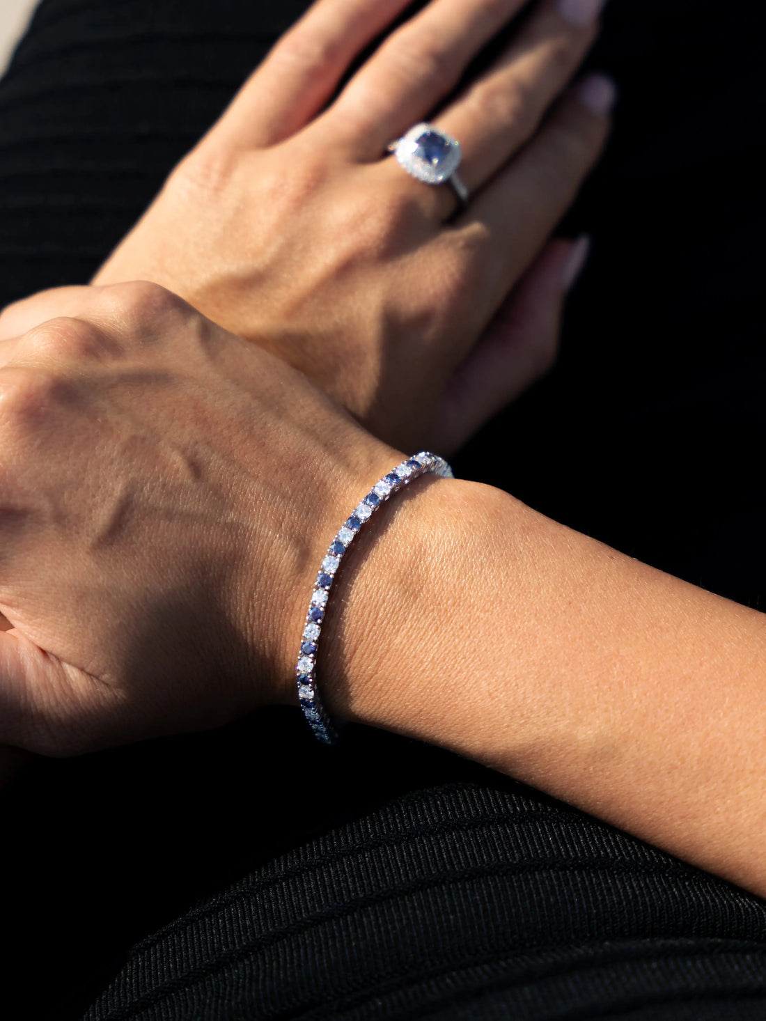 Lab Grown Diamonds Amethyst & Moissanite Tennis Bracelet - Lab Grown Diamonds Store