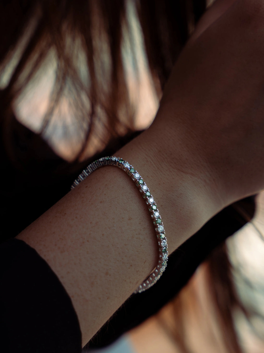 Emerald & Moissanite Tennis Bracelet - Lab Grown Diamonds Store