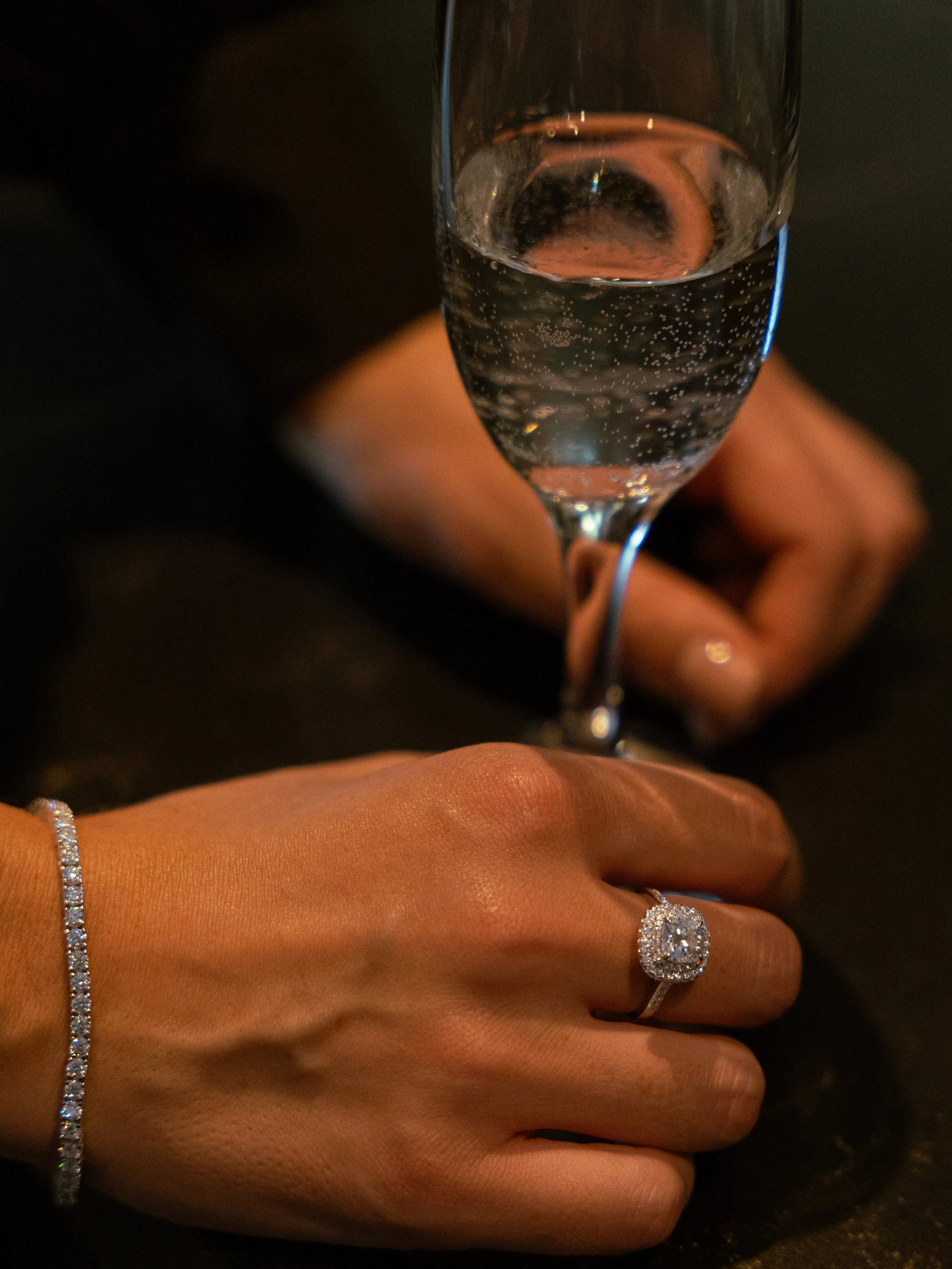 Diamond Inspired & Moissanite Cushion Cut Halo Ring - Lab Grown Diamonds Store