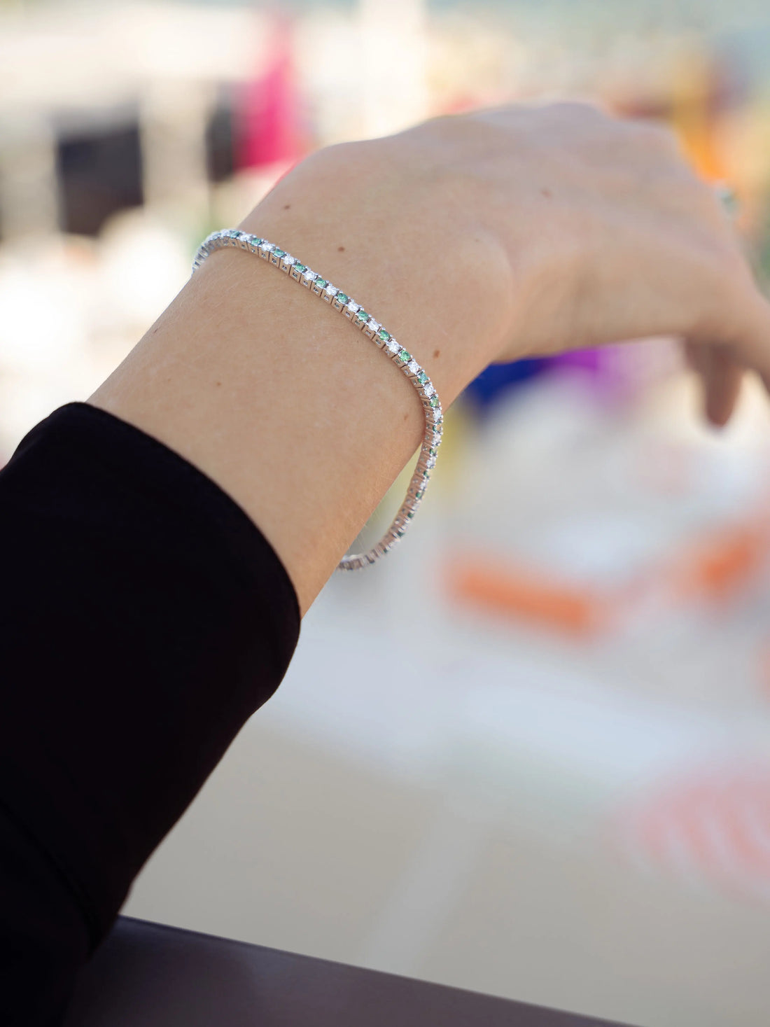 Emerald & Moissanite Tennis Bracelet - Lab Grown Diamonds Store