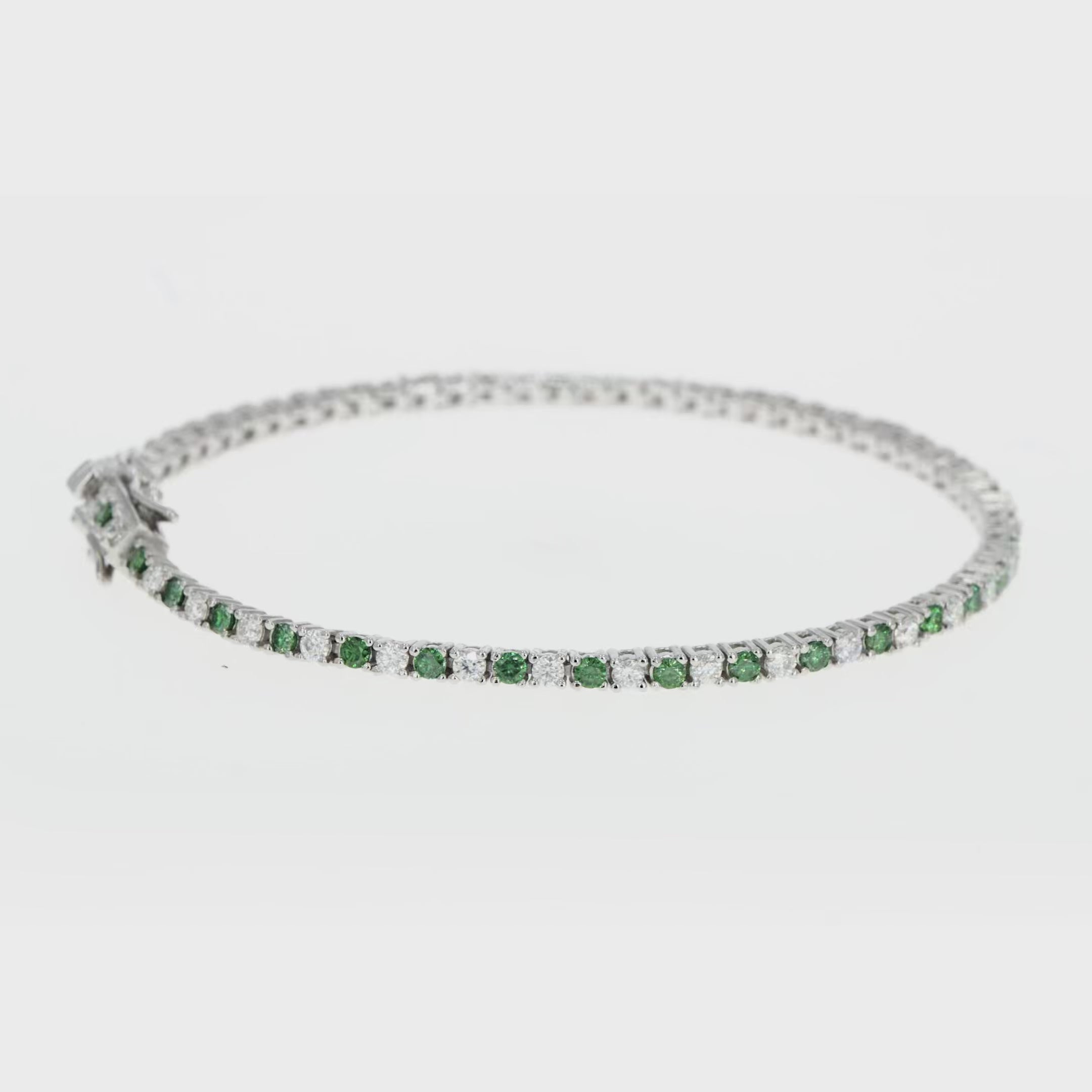 Emerald & Moissanite Tennis Bracelet
