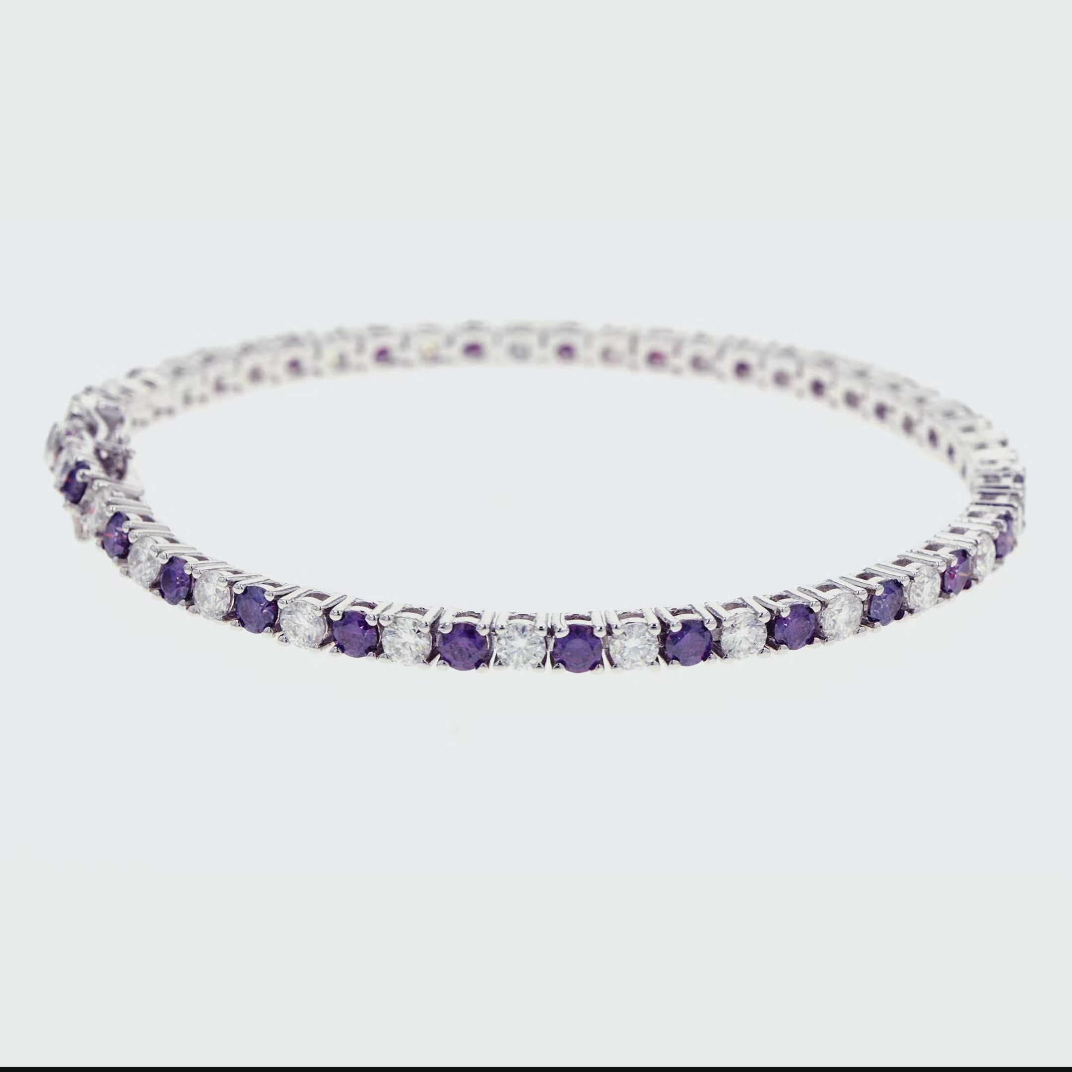 Amethyst & Moissanite Tennis Bracelet