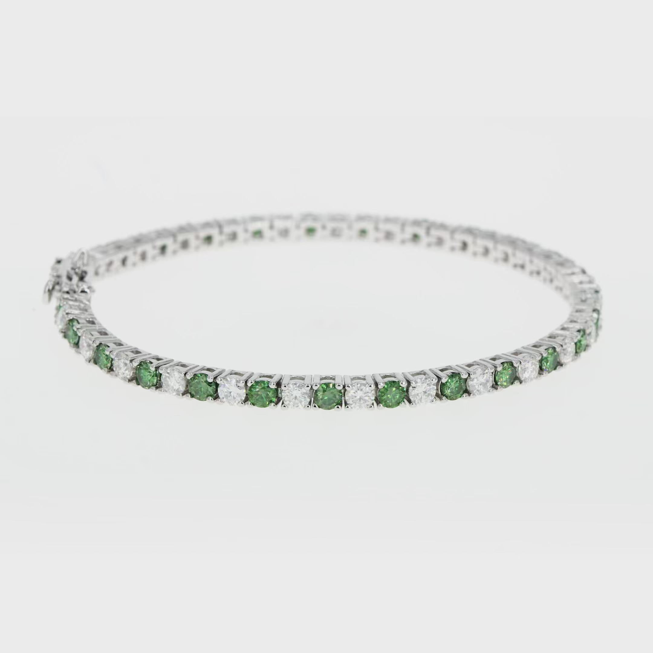 Emerald & Moissanite Tennis Bracelet