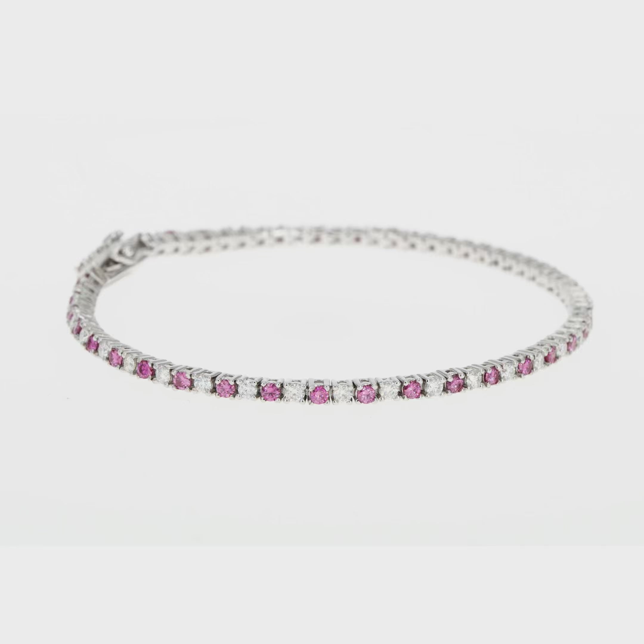 Pink Diamond & Moissanite Tennis Bracelet