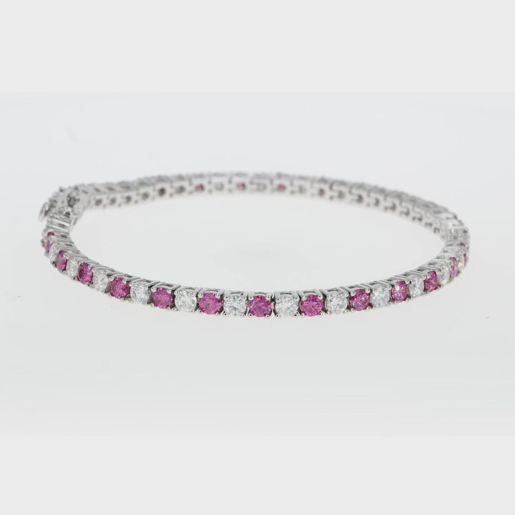 Pink Diamond & Moissanite Tennis Bracelet
